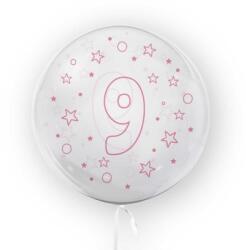  Balon transparent - roz 45 cm, cifra 9, fete RB31217