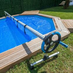 GRE Derulator telescopic aluminiu pentru prelata piscina GRE cu latime max. 5.5 m (ERG.90172)