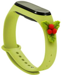 Hurtel Strap Xmas Wristband for Xiaomi Mi Band 4 / Mi Band 3 Christmas Silicone Strap Bracelet Green (Mistletoe) - pcone