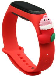 Hurtel Strap Xmas Wristband for Xiaomi Mi Band 6 / Mi Band 5 Christmas Silicone Strap Bracelet Red (Santa 1)