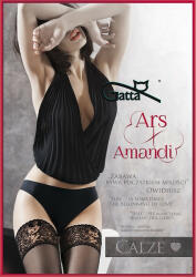 Gatta Ars Amandi Calze 01 - combfix Kama Sutra csipkével Nero Fekete 1-2