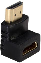 Akyga AD-01 Adapter - HDMI / HDMI HUB porttal, 90 fokban elfordított, fekete - tokgalaxis