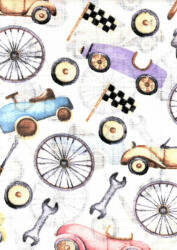Mintás textil pelenka 1db-os - retro cars - babastar