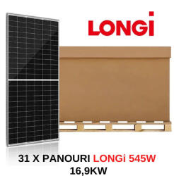 LONGi 545W Palet Panou solar Longi 545W, 31 X Panou solar fotovoltaic monocristalin, LR5-72HIH 540 560M, 545W Taxa verde inclusa (LONGi545W-PALET)