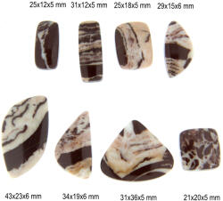 Cabochon din Jasp Zebra Maro Natural - Neregulat - Picatura - 25-43 x 12-36 x 5-6 mm - 1 Buc