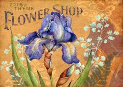  FlowerShop kék vintage virág kreatív gyémántkirakó készlet (Négyzet alakú gyémánt szemekkel)