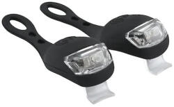  Set 2 lampi silicon pentru bicicleta, lumina alba, 3 moduri de luminare, impermeabile - Negru