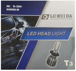 LTC Set 2 Becuri auto LED, model T3, soclu H7, putere set 56W, 12.000 lumeni
