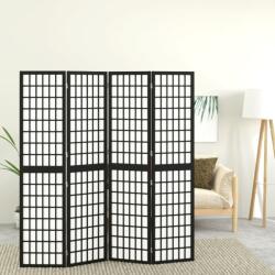 vidaXL 4 paneles fekete japán stílusú összecsukható paraván 160x170 cm (352080) - vidaxl