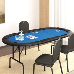 vidaXL kék összecsukható pókerasztal 10 játékosnak 206 x 106 x 75 cm (80403) - vidaxl
