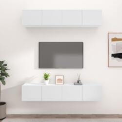 vidaXL 4 db fehér szerelt fa TV-szekrény 80 x 30 x 30 cm (3114182) - vidaxl