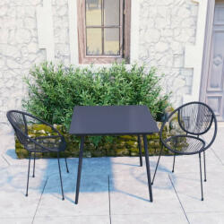 vidaXL 3 részes fekete PVC rattan 3060219