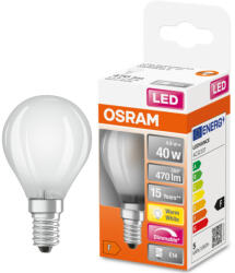 OSRAM E14 LED SStar kisgömb 4, 8W 470lm 2700K melegfehér, szabályozható 320° - 40W izzó helyett (4058075436923)