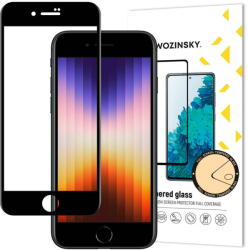 Wozinsky Super Durable Full Glue Tempered Glass Full Screen with Frame Case Friendly iPhone SE 2022 / SE 2020 / iPhone 8 / iPhone 7 Black - vexio