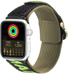 Dux Ducis Strap (Outdoor Version) strap for Apple Watch Ultra, SE, 8, 7, 6, 5, 4, 3, 2, 1 (49, 45, 44, 42 mm) nylon band bracelet black and green - vexio