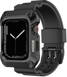 KINGXBAR CYF134 2in1 Rugged Case for Apple Watch SE, 6, 5, 4 (44 mm) Stainless Steel with Strap Black - vexio