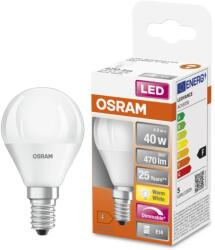OSRAM E14 LED SStar kisgömb 4, 9W 470lm 2700K melegfehér, szabályozható 240° - 40W izzó helyett (4058075430938)