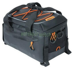 Basil csomagtartó táska Miles Tarpaulin Trunkbag, Universal Bridge system, fekete narancs - kerekparabc