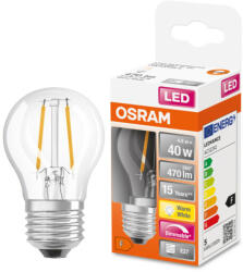 OSRAM E27 LED SStar kisgömb 4, 8W 470lm 2700K melegfehér, szabályozható 320° víztiszta - 40W izzó helyett (4058075436800)
