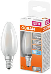OSRAM E14 LED Star gyertya 2, 5W 250lm 4000K hidegfehér 300° opál - 25W izzó helyett (4058075436466)