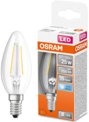 OSRAM E14 LED Star gyertya 2, 5W 250lm 4000K hidegfehér 300° - 25W izzó helyett (4058075434141)