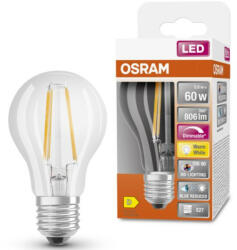 OSRAM E27 LED SStar+ 5, 8W 806lm 2700K melegfehér, szabályozható 300° - 60W izzó helyett (4058075602458)