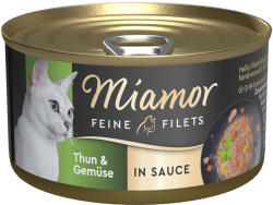 Miamor 24x85g Miamor Feine Filets szószban nedves macskatáp - Tonhal & zöldség