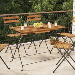 vidaXL Masă bistro pliabilă, 100x54x71 cm, lemn masiv de acacia & oțel (319971)