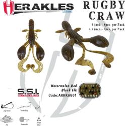 Herakles Rac siliconic HERAKLES Rugby Craw 7.6cm, culoare Watermelon Black/Red, 8buc/plic (ARHKAG01)