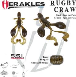 Herakles Rac siliconic HERAKLES Rugby Craw 7.6cm, culoare Green Pumpkin, 8buc/plic (ARHKAG03)