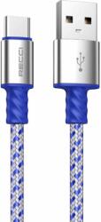 Recci RTC-N33L USB-A apa - Lightning apa 2.0 Adat és töltőkábel - Kék/Szürke (2m) (RECCI RTC-N33L)