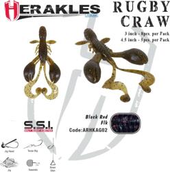 Herakles Rac siliconic HERAKLES Rugby Craw 7.6cm, culoare Black Neon, 8buc/plic (ARHKAG02)