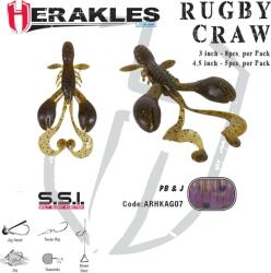Herakles Rac siliconic HERAKLES Rugby Craw 7.6cm, culoare PB&J, 8buc/plic (ARHKAG07)