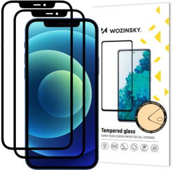 Wozinsky 2x Tempered Glass Full Glue Super Tough Screen Protector Full Coveraged with Frame Case Friendly for iPhone 12 Pro / iPhone 12 black - pcone
