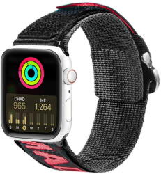 Dux Ducis Strap (Outdoor Version) strap for Apple Watch Ultra, SE, 8, 7, 6, 5, 4, 3, 2, 1 (49, 45, 44, 42 mm) nylon band bracelet black and red - pcone