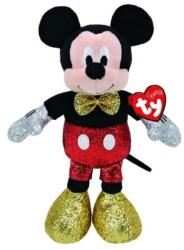 Ty Beanie Babies Mickey és Minnie - Mickey egér csillogó plüssfigura hanggal (25 cm) (TY_90196)