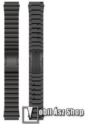 Fém okosóra szíj - SZÜRKE - rozsdamentes acél, speciális pillangó csat, gyorskioldós szemek, 100mm+120mm hosszú, 22mm széles - SAMSUNG Galaxy Watch 46mm / Watch GT2 46mm / Watch GT 2e / Galaxy Watch3