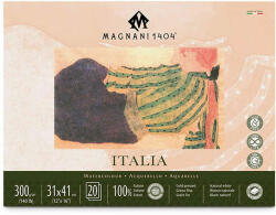 Fedrigoni Magnani Italia akvarelltömb, 100% pamut, 300 g, 31x41 cm, 20 lap, félérdes