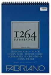 Fedrigoni Bloc desen 1264 Black Drawing, A3, 200gr, 40 file, cu spirala, Fabriano