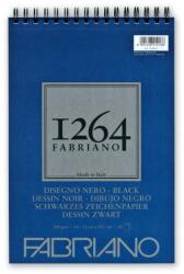 Fedrigoni Bloc desen 1264 Black Drawing, A4, 200gr, 40 file, cu spirala, Fabriano