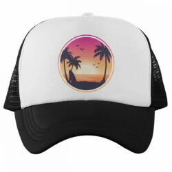  Pálma fa & Naplemente - Trucker Hálós Baseball Sapka (787818)
