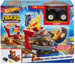Mattel Hot Wheels Monster Trucks Entry Challenge Arena Smashers Provocarea Fire Crash (MTHNB87_HNB90) - etoys