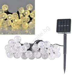 Polux LED соларен гирлянд 30xLED, 8 функции, 300 mAh, 4, 9 м, IP44, топла бяла (SA1657)
