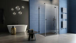 Radaway Essenza Pro Black KDJ szögletes fekete zuhanykabin 110x90 átlátszó jobbos (4856)