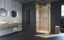 Radaway Modo X Black II Factory Walk-in fekete zuhanyfal 140 átlátszó (2532)