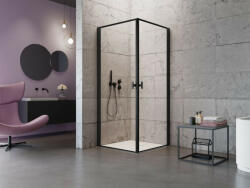 Radaway Nes Black KDD I Frame szögletes fekete zuhanykabin 80x100 átlátszó (2411)