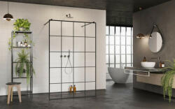 Radaway Modo X Black I Factory Walk-in fekete zuhanyfal 120 átlátszó (2500)