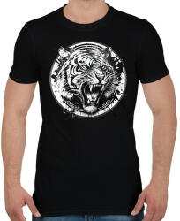 printfashion Tigris black and white - Férfi póló - Fekete (12896378)