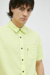 Levi's pamut ing férfi, galléros, zöld, regular - zöld S - answear - 16 990 Ft