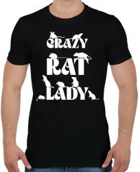 printfashion Crazy Rat Lady - Férfi póló - Fekete (12745208)